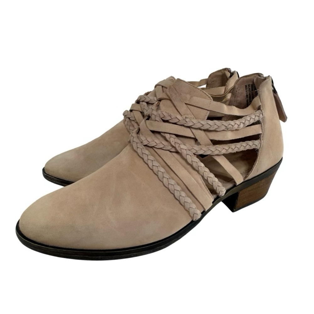 Caslon Liam Braided Pink Suede Booties